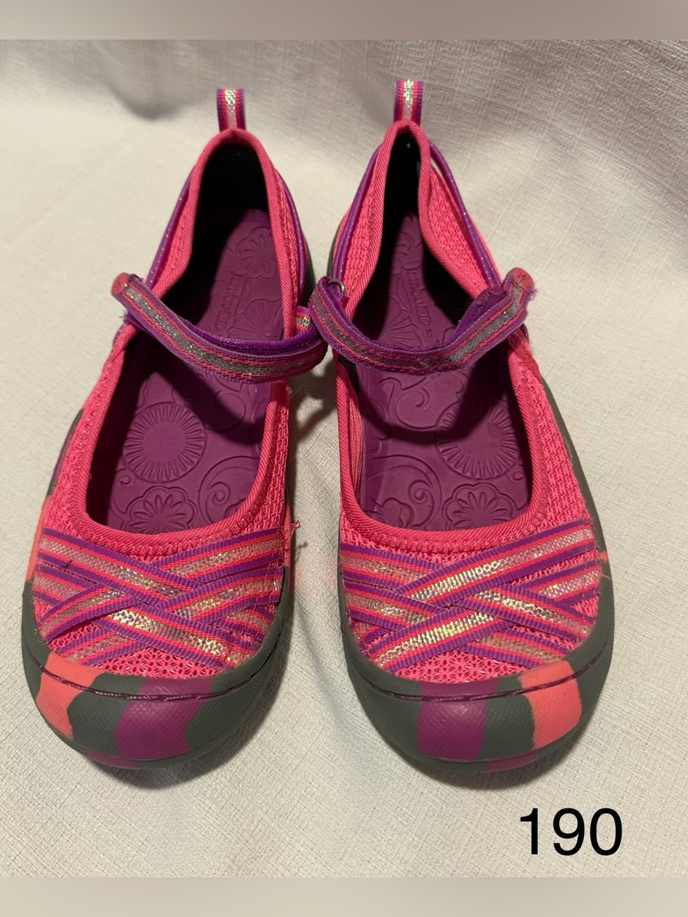M.A.P Girls' Pink & Purple Mary Jane Slip-On Shoes Sz 4 summer Barbiecore